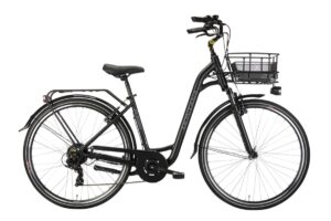 Bici elettrica city bike Montana Aurea 26 con telaio monotrave ribassato